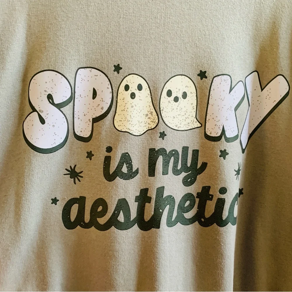 Jerzees 'Spooky is my Aesthetic' Oversized Crewneck Sweatshirt | 2XL | NWOT - Picture 2 of 4